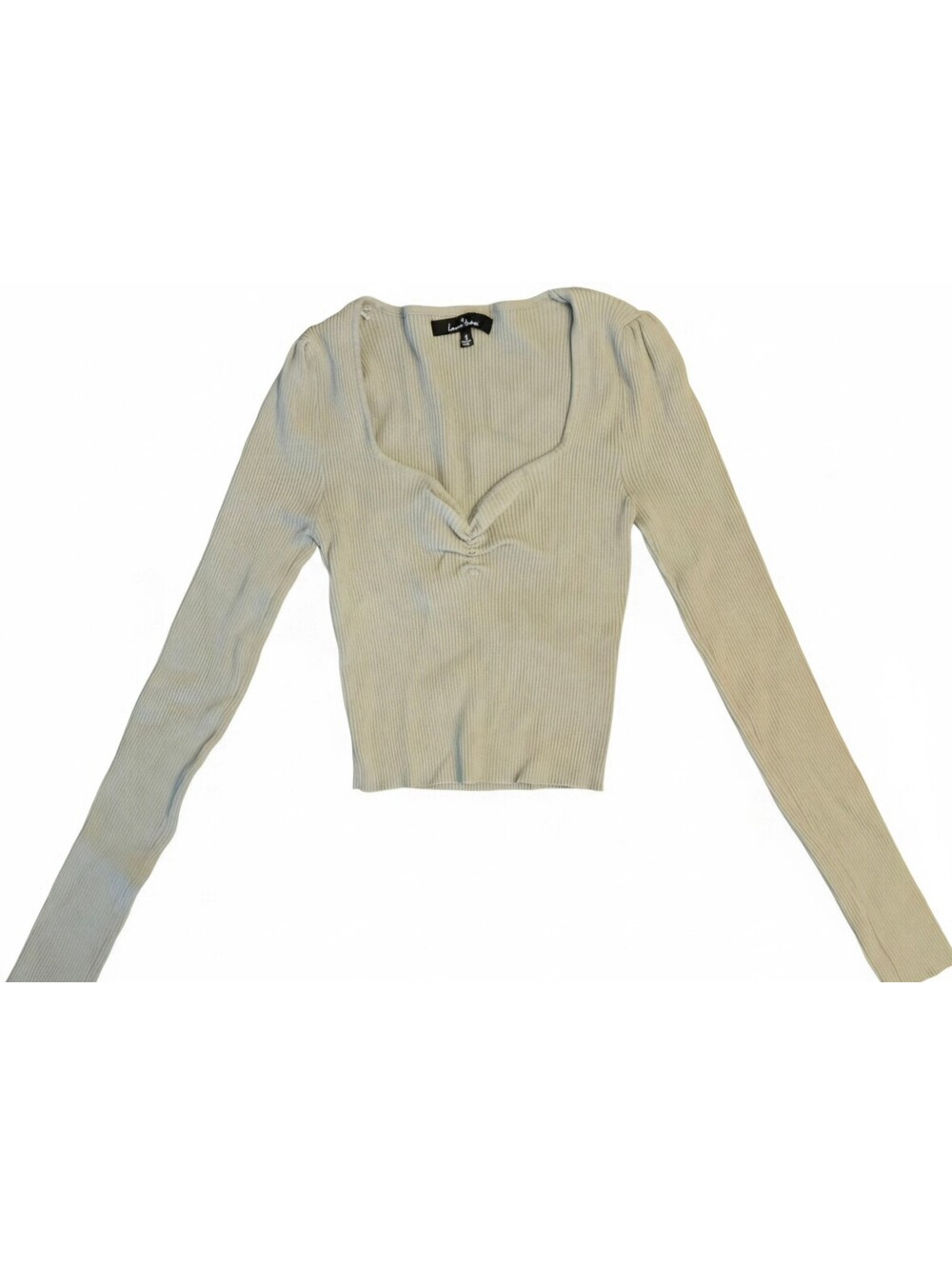 Sage Green Ribbed Long Sleeve Top
